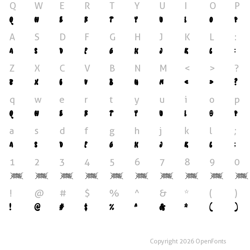 Character Map of TF Madloud DEMO Regular