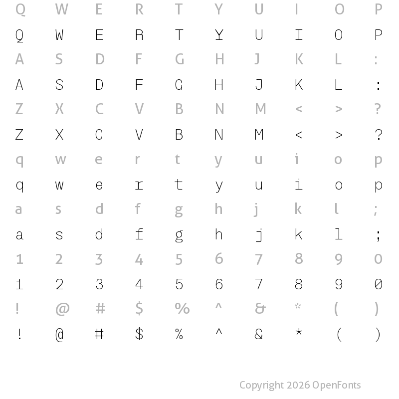 Character Map of TG Frekuent Mono Variable Regular