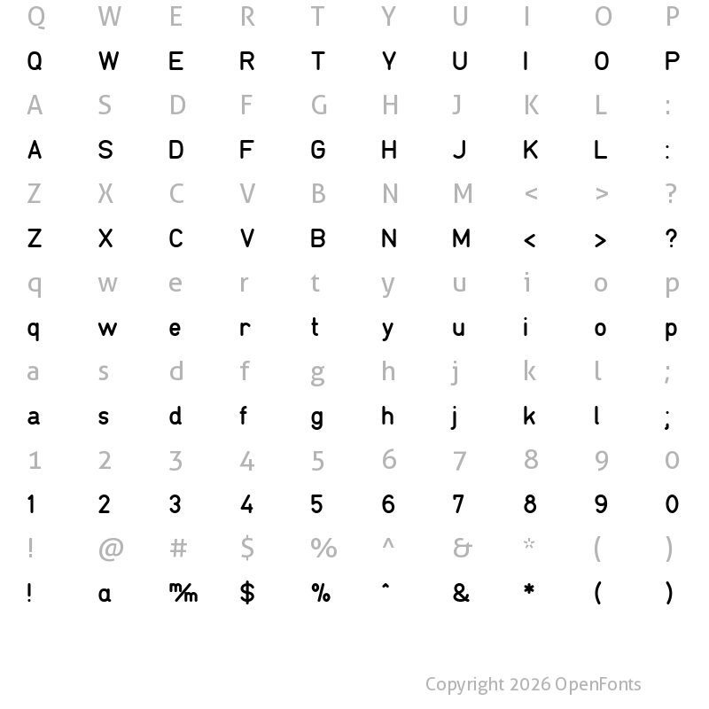 Character Map of TGL 0-17 Alt Regular