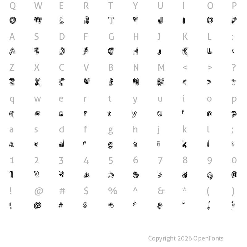 Character Map of TH3 MACHINE Regular