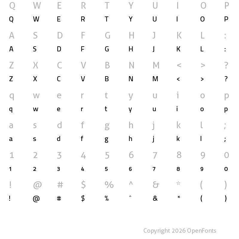 Character Map of Thaitillium improved 600 2 DemiBold