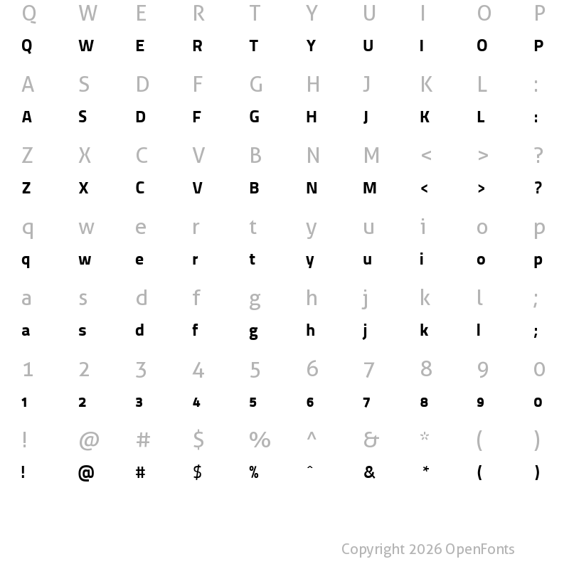 Character Map of Thaitillium improved 999 ExtraBlack