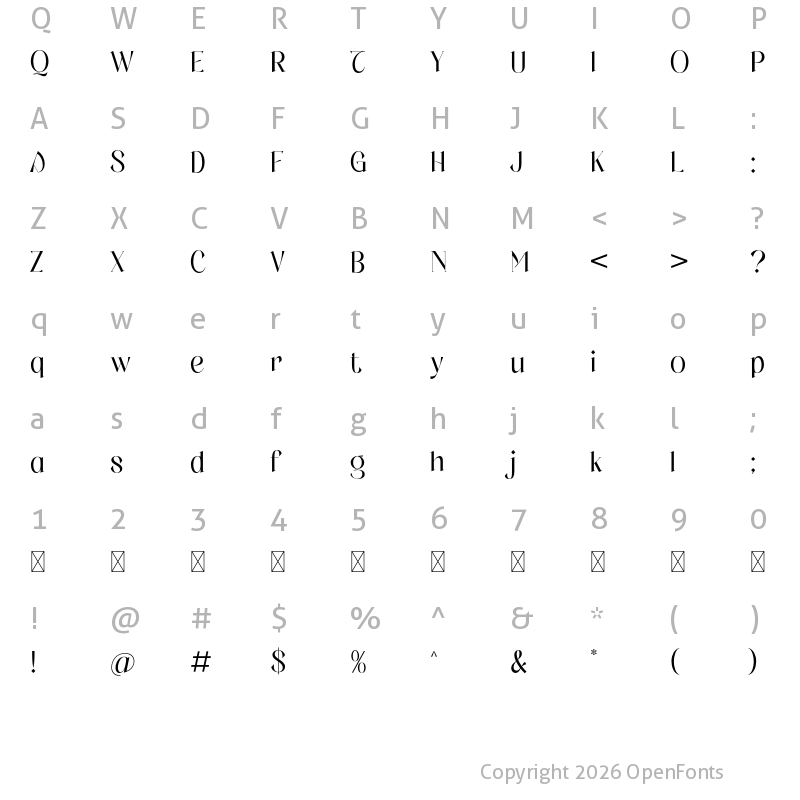 Character Map of Thalica Regular