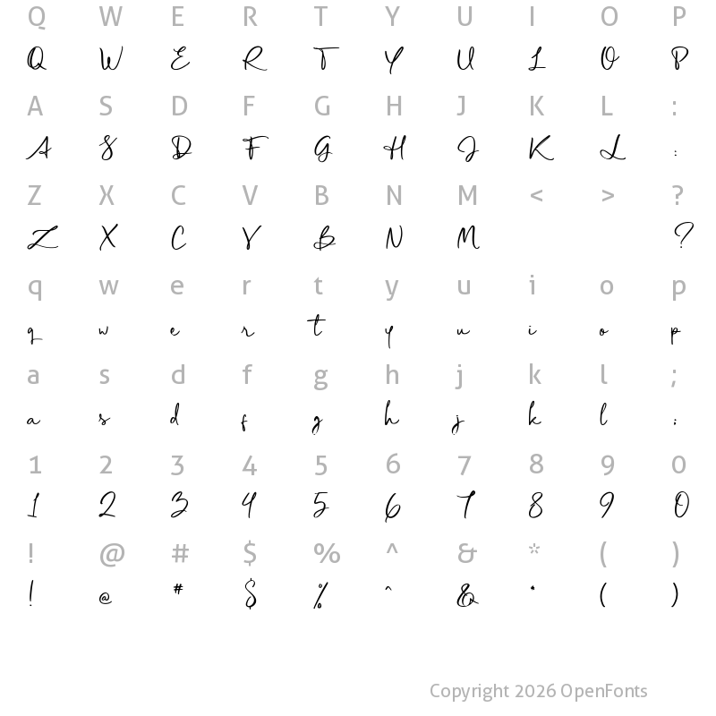 Character Map of The Addams Family Regular