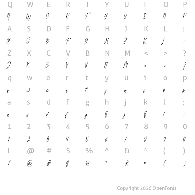 Character Map of The Black Out Regular
