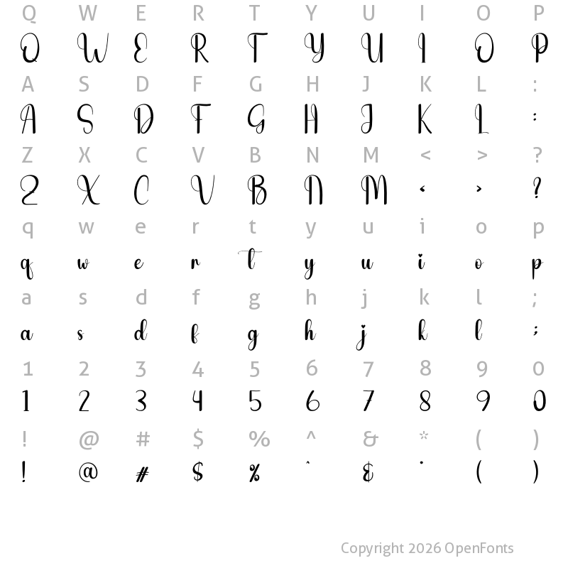 Character Map of The Chubby Regular