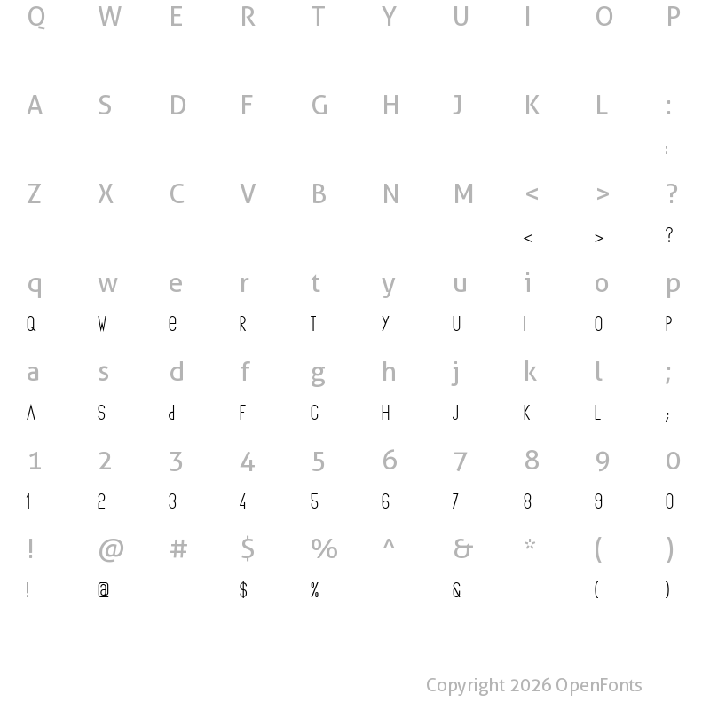 Character Map of The Copenhagener Bold