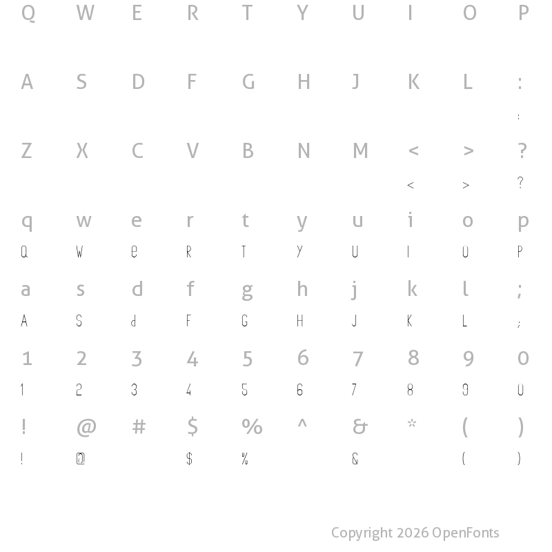 Character Map of The Copenhagener Regular