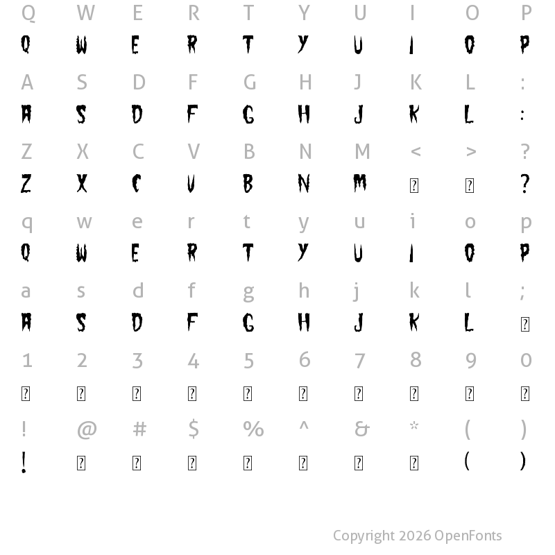 Character Map of The Cramps Regular