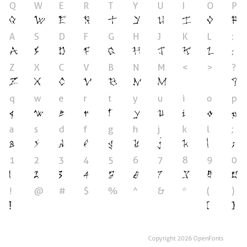 Character Map of the dark ages Regular