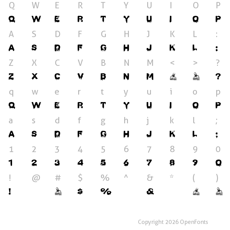 Character Map of The Death Dog Regular
