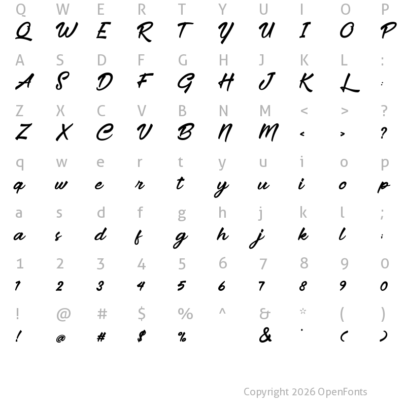 Character Map of The Delicate DEMO The Delicate DEMO