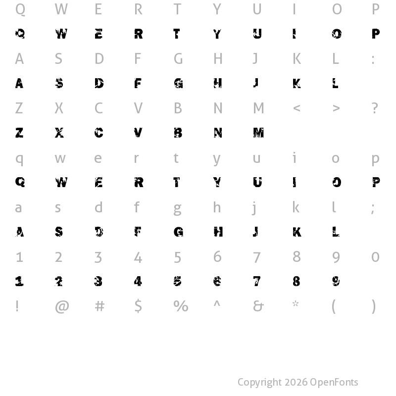 Character Map of The End Font Regular