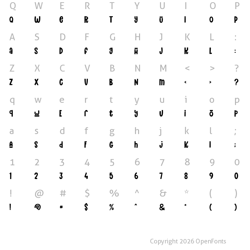 Character Map of The Funy Time's Regular