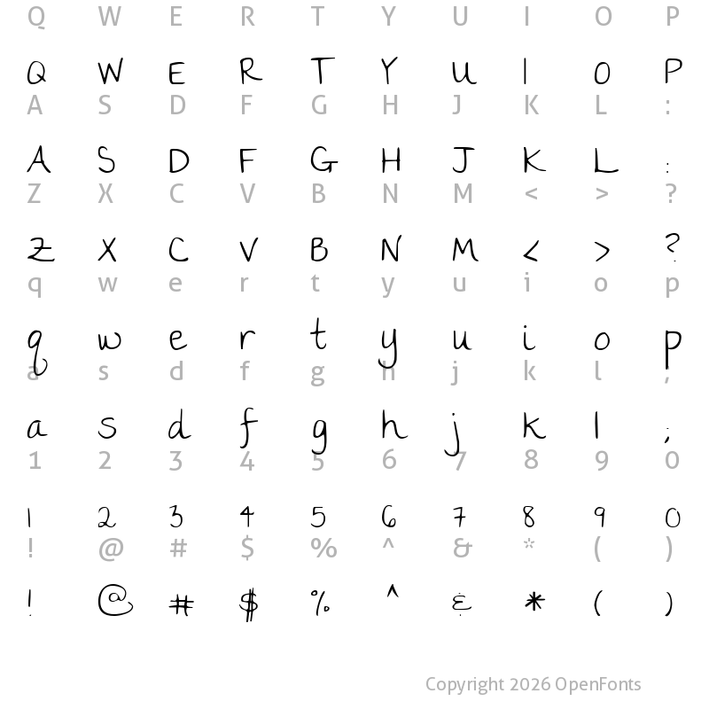 Character Map of the girl next door Regular