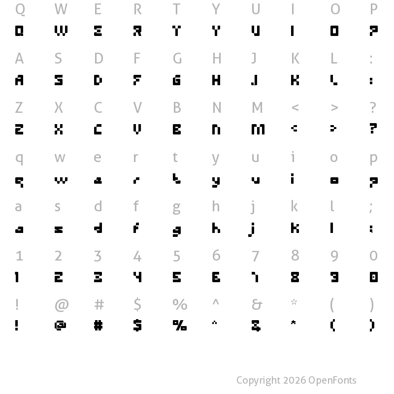 Character Map of THE-GLITCH Regular