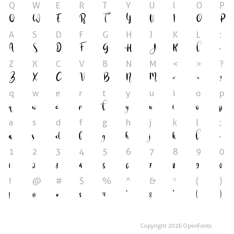 Character Map of The Hero Regular