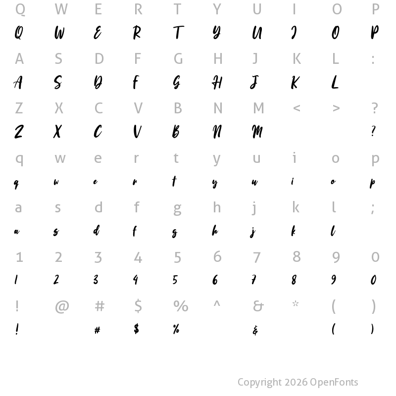 Character Map of The Last Day Regular