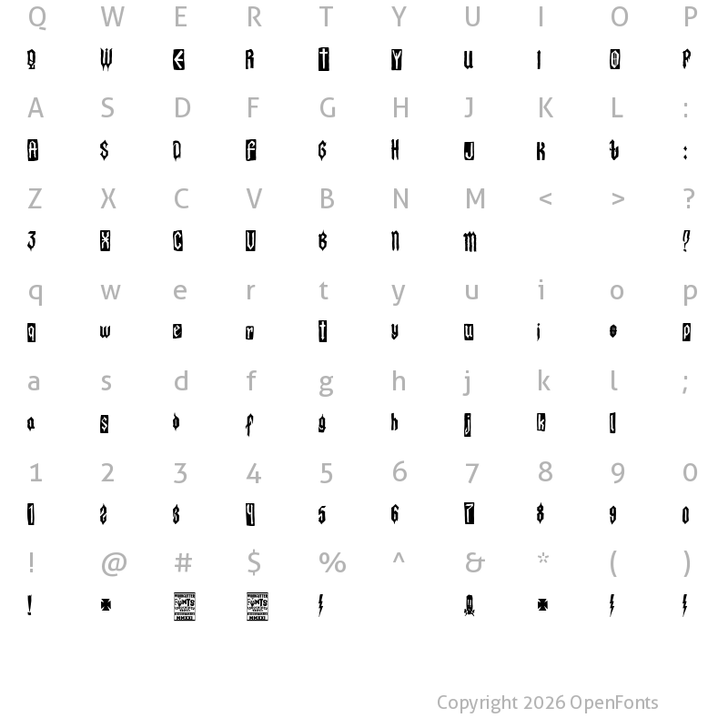 Character Map of The Lord Of Punk Regular