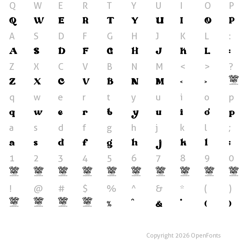 Character Map of The Mount Saint Regular