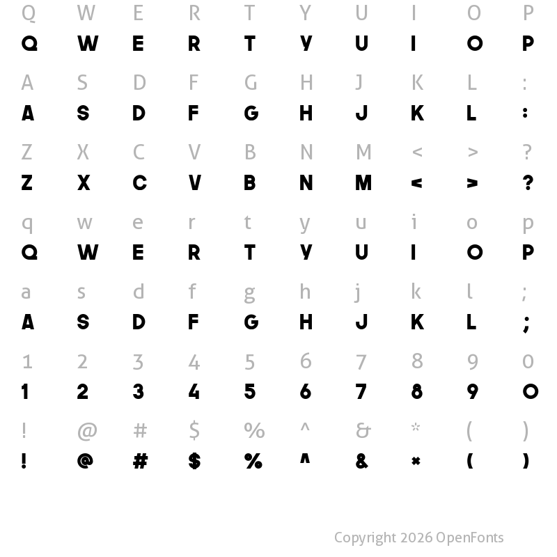 Character Map of The Next Font Regular