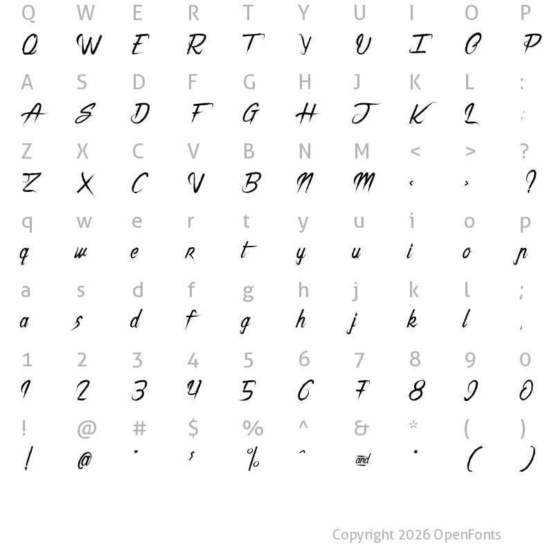 Character Map of The Night Creatures 2 Regular