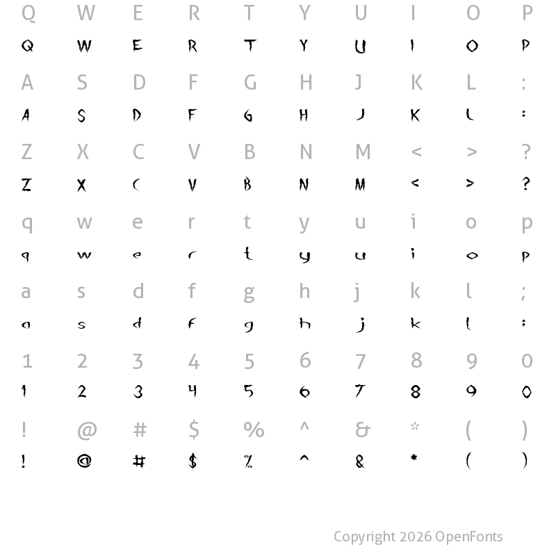 Character Map of The Night Regular