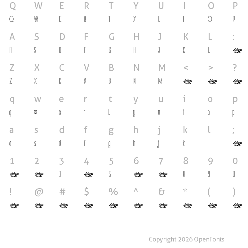 Character Map of The Orange Demo Outline