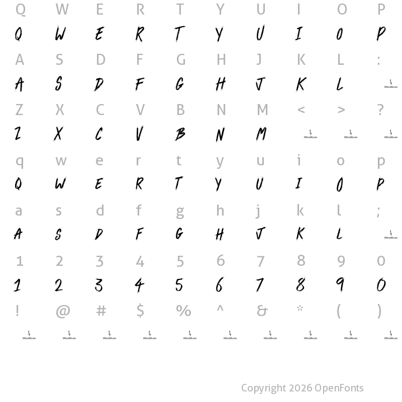 Character Map of The Others Regular