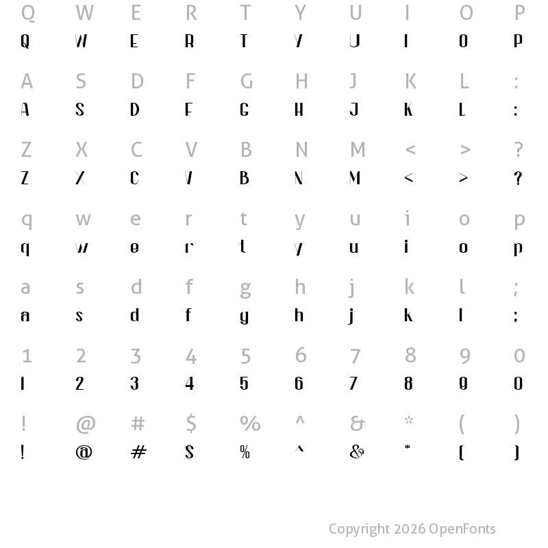 Character Map of The Prada Regular