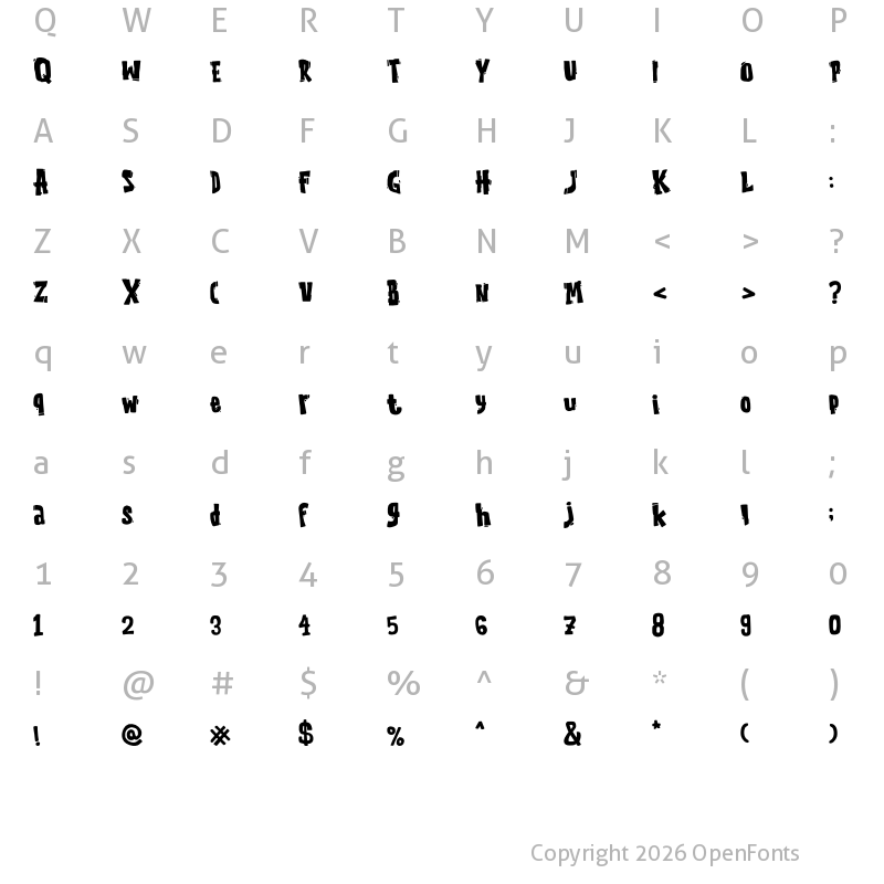 Character Map of The Quakeer Regular