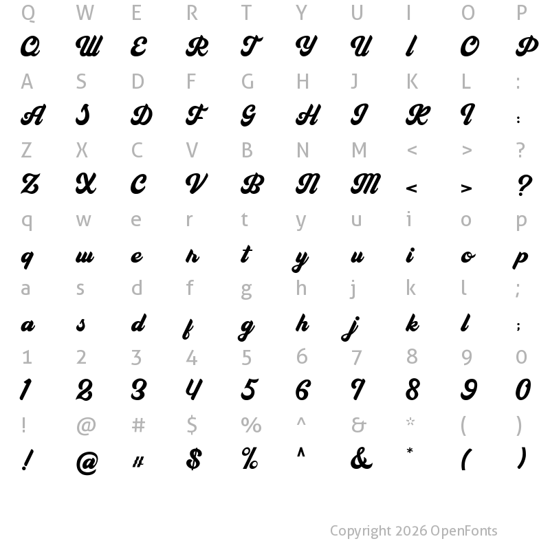 Character Map of The Richland Bold