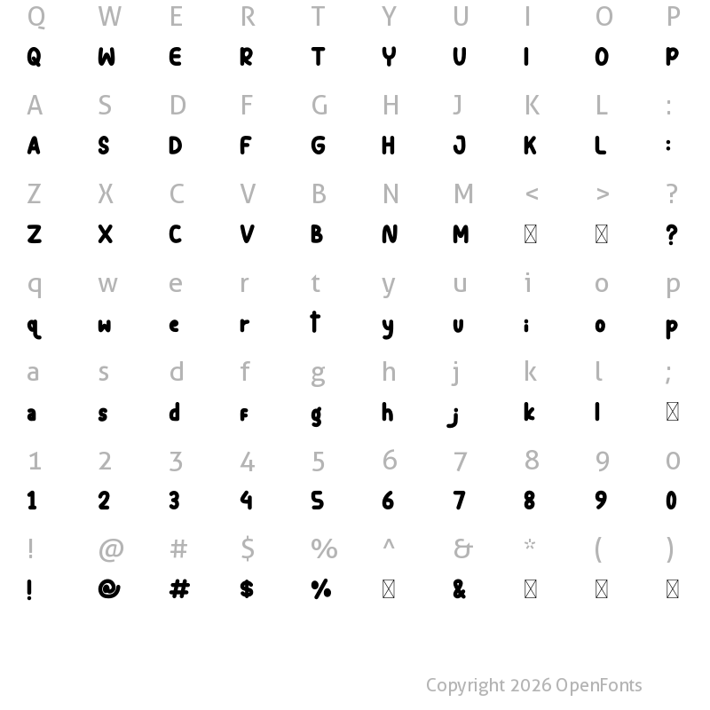 Character Map of The Riola Regular