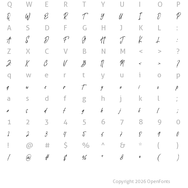 Character Map of The Romantic Regular