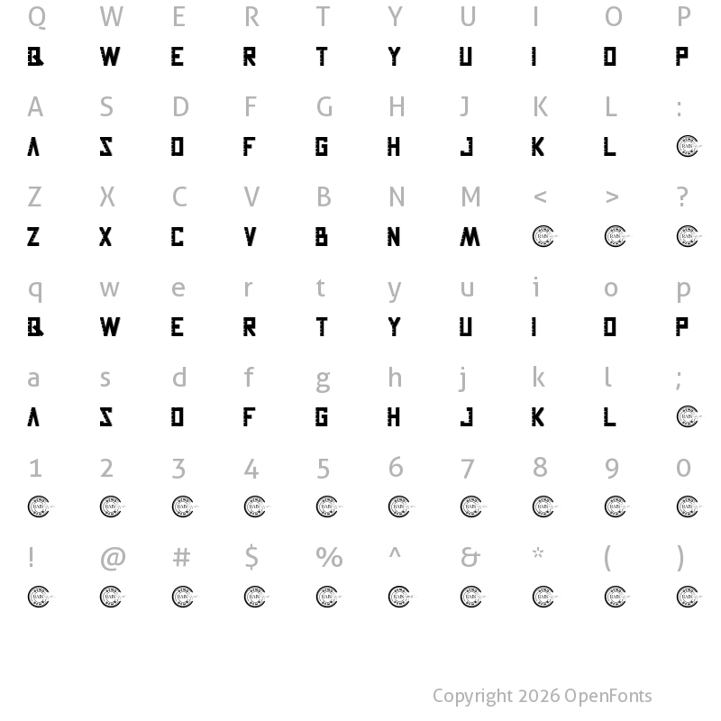 Character Map of The Ruler Demo Shadow