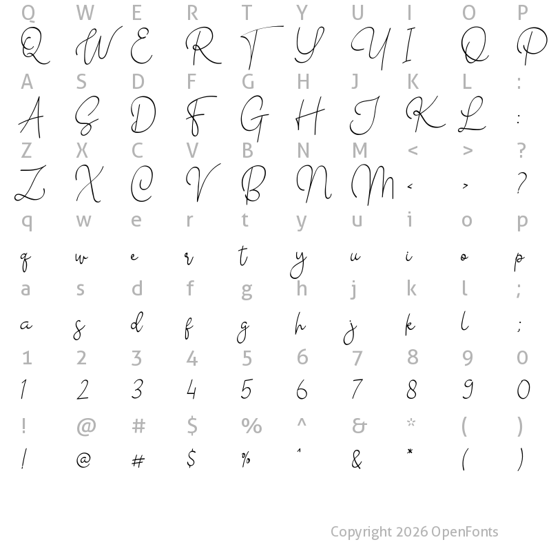 Character Map of The School Regular