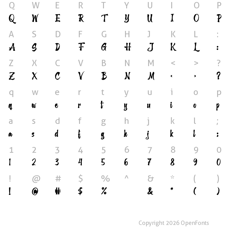 Character Map of The Solitude Regular