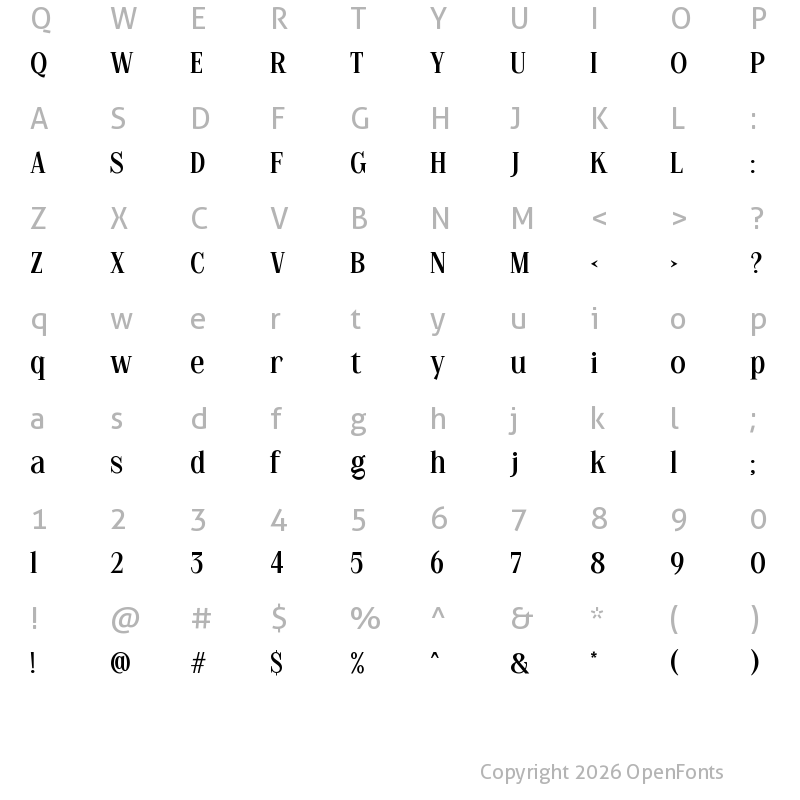 Character Map of The Stegris Bold