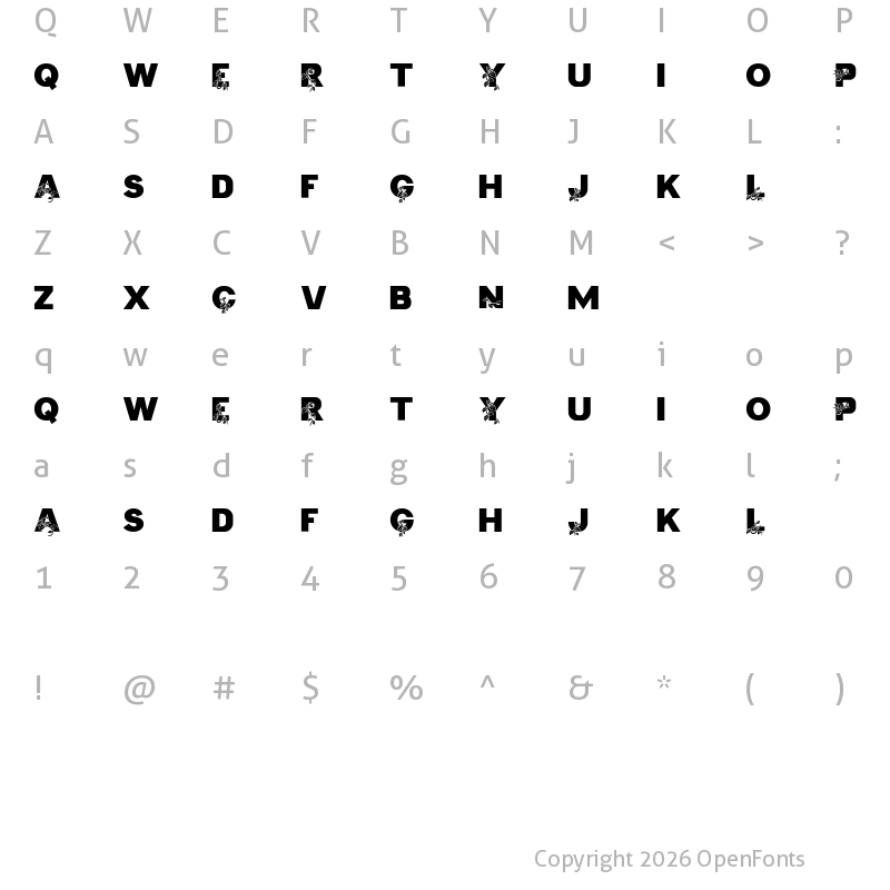Character Map of The Vine Regular