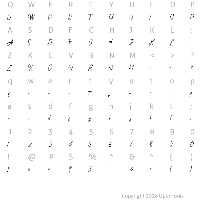 Character Map of The Water Of Life Regular
