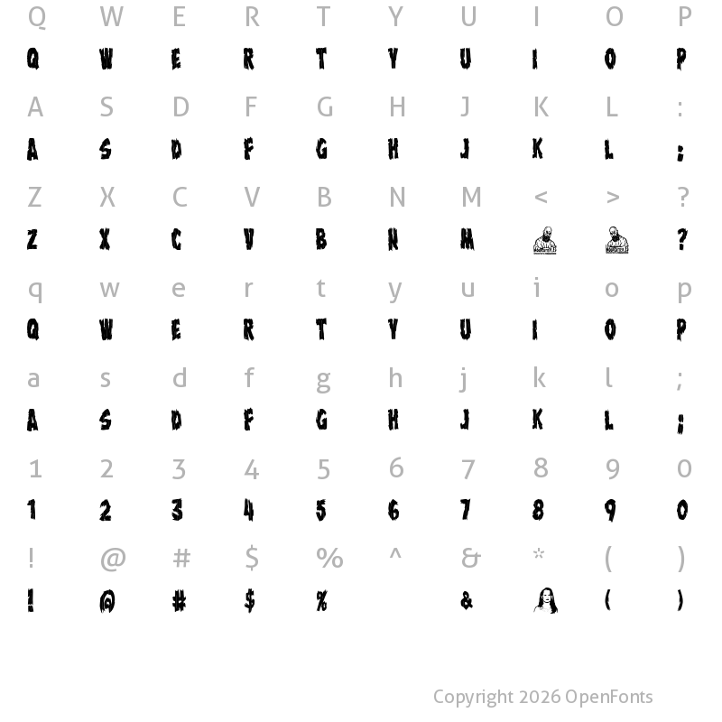 Character Map of The Wax Museum Regular
