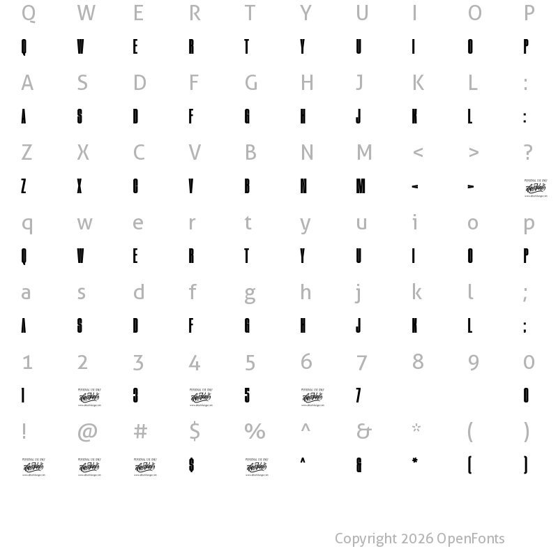 Character Map of Theadzan Regular