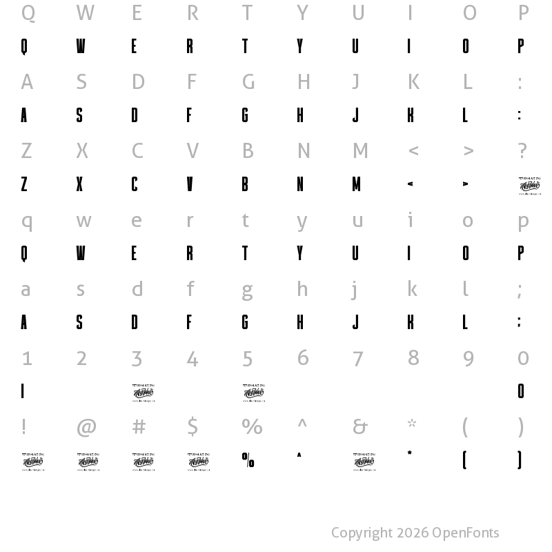 Character Map of thealiens Regular
