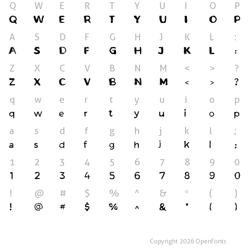 Character Map of TheBuzz bold