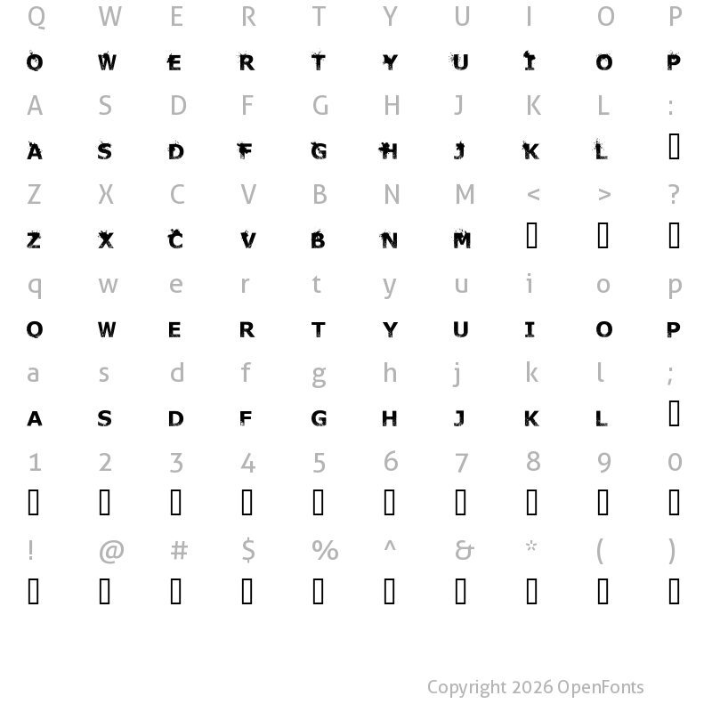 Character Map of TheDeadAreComing Regular