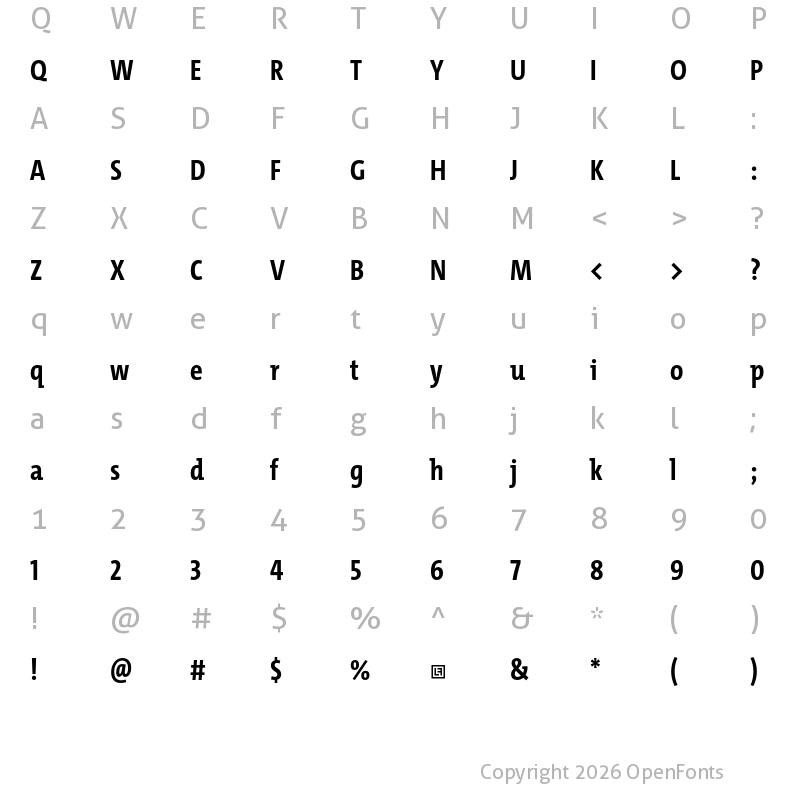 Character Map of TheMix Cd Trial Bold