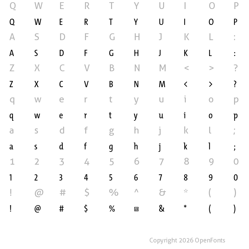 Character Map of TheMix Cd Trial Plain