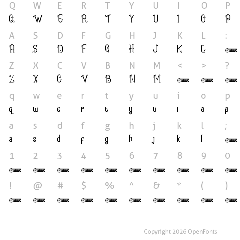 Character Map of Theo Philip Demo Regular