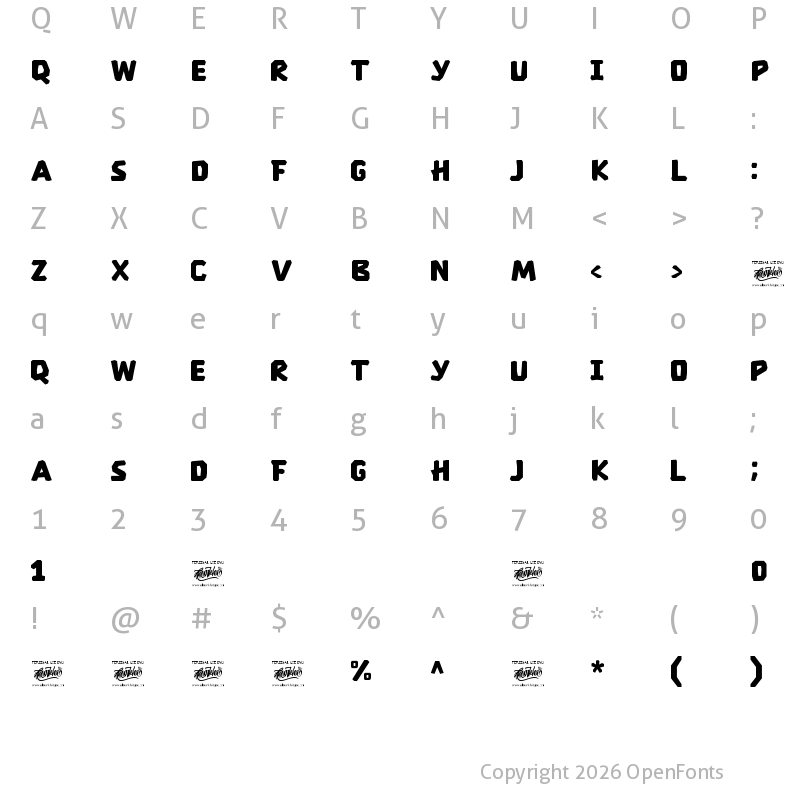 Character Map of Therestone Regular
