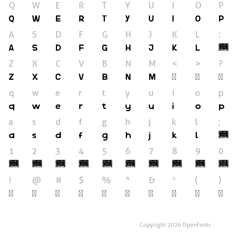 Character Map of Therok Thin Personal